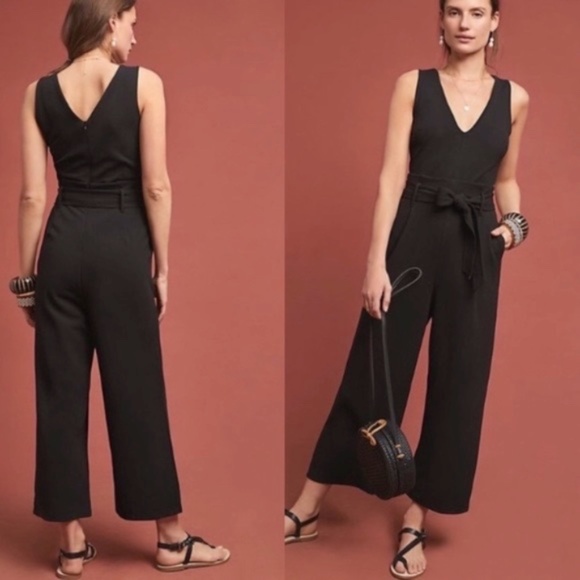 Anthropologie Pants - Anthropologie Cathy Structured Jumpsuit Black L
